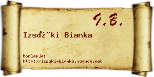 Izsáki Bianka névjegykártya